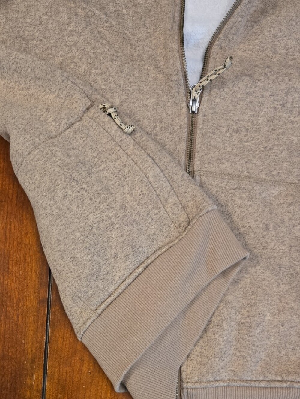 Howler Brothers Taupe Zip Shaman Hoodie with Floral Printed Yoke - Picture 5 of 11